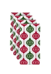 Green & Red Christmas Balls 18" x 18" Napkins 1 Dozen - Picture 1 of 1