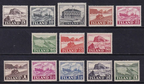 ICELAND 1950-54 Pictorials set of 13 SG 296-308 MNH/** (CV £325) Cover