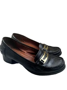 Naturalizer Black Leather Upper Slip On Loafer 1” Heel Sz 10M - Picture 1 of 9