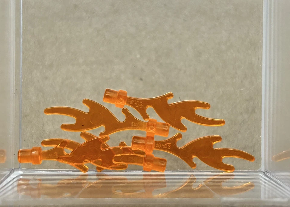 Lego Parts x (6) ~ Trans-Orange Wave Rounded Straight with Bar End ~ No 6126b - Image 1 of 1