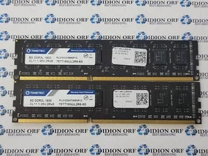Set of 2 TIMETEC 8 GB DDR3L DESKTOP RAM PC3L-1600 2Rx8 75TT16NUL2R8-8G SKU 16237 - Picture 1 of 1