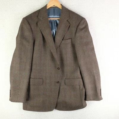 Blazer Magee Para Hombres 44L Alto Marrón Espiga Dos Botones Ventilados Lana Negocios Foto 1 de 4