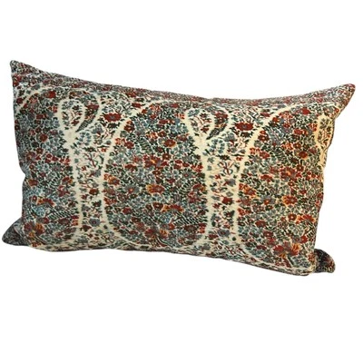Pottery Barn Pendon Paisley Floral Lumbar Almohada Boho Cottage 15” X 24” Foto 1 de 4