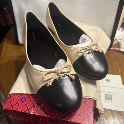 Auténtico Tory Burch Puntera Ballet Talla 12 Foto 1 de 4
