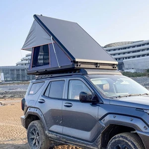 Camping Aluminum 3 Person Outdoor Hiking Rooftop Roof Top Car Tent Triangle Clam - Picture 1 of 9