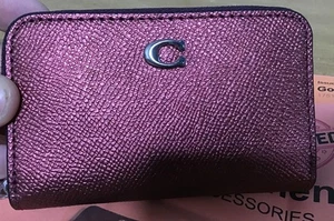 COA NWOT COACH METALLIC PURPLE Oil Slick Color Change Chrome AUTHENTICATION CERT - Picture 1 of 4