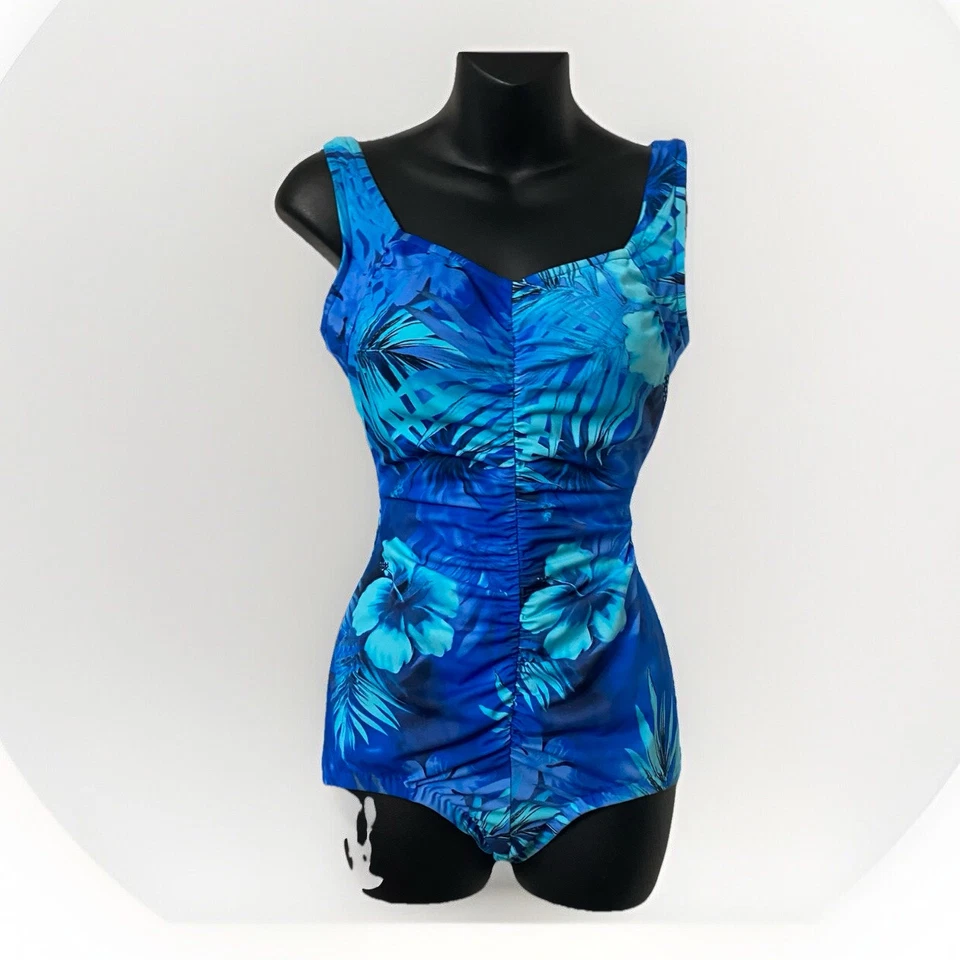 Traje de baño Maxine of Hollywood para mujer 10 florales de una pieza estilo retro pin up tropical Foto 1 de 4