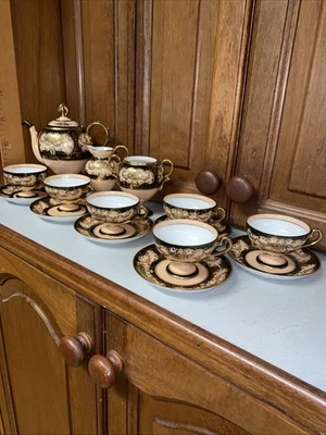 Art Deco Noritake Demitasse Coffee /Tea Set- Cup -Saucer Gilded Minus Lid Sugar - image 1 of 4