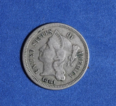 1881- III Three cent nickel -#P32551 - Image 1 of 2