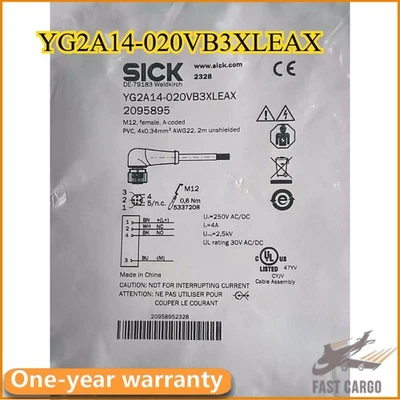  1PCS New SICK YG2A14-020VB3XLEAX Cables and adapters M12 4-Pin 2M fast shipping - Image 1 of 4