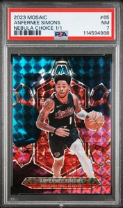 Anfernee Simons 2023 Panini Mosaic Nebula Choice 1/1 PSA 7 Blazers #65 - Picture 1 of 2
