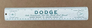 Regla de metal vintage de concesionarios Dodge Greater Kansas City - Imagen 1 de 5