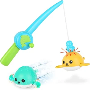 Giocattoli da Bagno, Giochi di Pesca Magnetici con Balene da Nuoto Avvolgibili, Tavolo Acqua P... - Foto 1 di 6