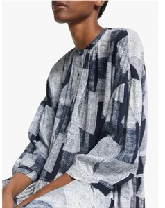 KIN JOHN LEWIS Linea Print Smock Shirt Dress Geometric Oversized Lagan Sz Large - Picture 1 of 15