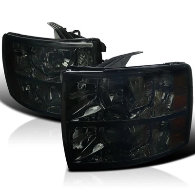 07-14 Chevy Silverado 1500 2500 3500 Crystal Smoke Tint Headlights Pair - Image 1 of 4