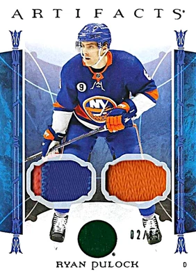2022-23 Artifacts Emerald Jersey/Patch Card of Isles D Ryan Pulock 02/65 (22-23) - Image 1 of 2
