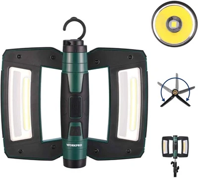 WORKPRO 600LM Rechargeable USB-C LED Work Light Foldable Magnetic Flashlight USA - Image 1 of 4