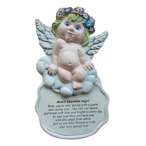 Paulas Moms Guardian Angel Plaque Ceramic Mothers Day Gift Cherub Baby Religious - Picture 1 of 7