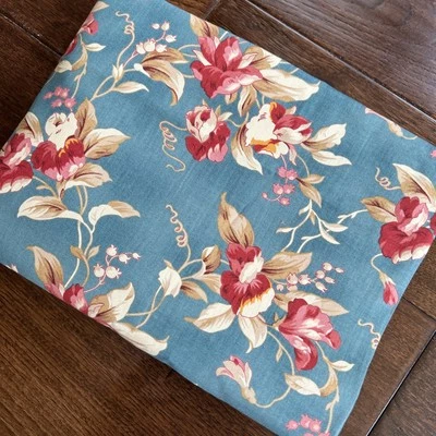 MODA Jelly Bean Laundry Basket Quilts Edyta Sitar- 3 Yards Blue Floral VTG - Image 1 of 2