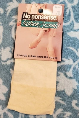 NO TONTERÍAS Moda Acentos Color Marfil Mezcla Algodón Pantalón Calcetines - Nuevo en Paquete Foto 1 de 4