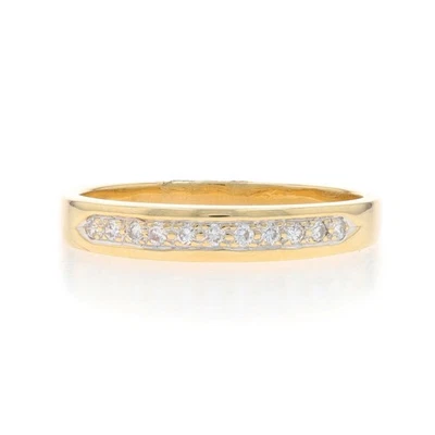 Yellow Gold Diamond Wedding Band - 14k Round Brilliant .10ctw Ring - Image 1 of 4