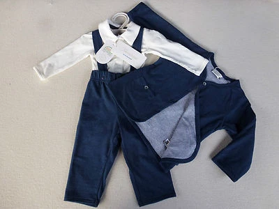 Schiesser Bambino Ragazzo Tuttofare Set Combinazione Battesimo Nozze 62 68 74 80 - Immagine 1 di 4