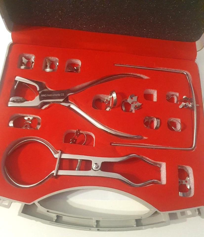 14Teilen Rubberdam Kit-Instrumente -Klammerzange Kofferdamrahmen Klammern ANG CE - Bild 1 von 4