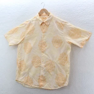 Indigo Palms Tommy Bahama Shirt Men's XL Orange Button Up Camp 100% Linen Preppy - Picture 1 of 6