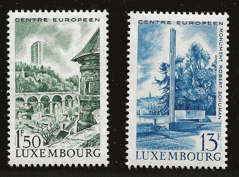 Luxembourg Scott #445-46, Singles 1966 Complete Set FVF MNH Cover