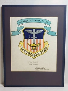U.S. Air Force 1st Air Commando Wing Certificate England AFB, LA Mid-Late 1960s - Picture 1 of 24
