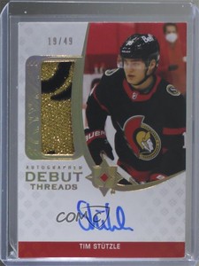 2020 Ultimate Collection Debut Threads /49 Tim Stutzle RPA Rookie Patch Auto RC