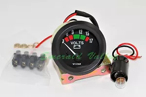 Classic Mini New Tim Superdash Black Voltmeter 52mm - Austin Mini - Picture 1 of 2