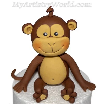 Съедобная 3D помада/жевательная паста Monkey cake topper.  - Изображение 1 из 2