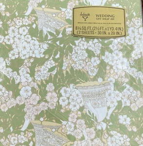 New Vintage Hallmark Ambassador Wedding Gift Wrapping Paper Anniversary - Picture 1 of 2