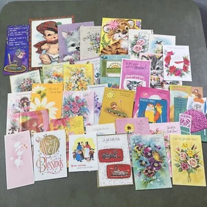 85+ VTG Greeting Note Cards Used Ephemera Scrapbooking Crafts Junk Journal - Picture 1 of 15