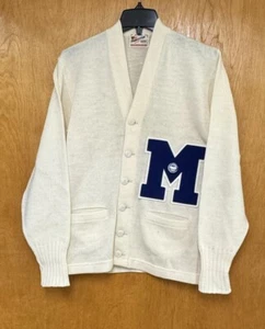 Chaqueta Suéter Vintage Premio Princeton Toda Lana Para Hombre Letterman Logo Cárdigan - Imagen 1 de 10