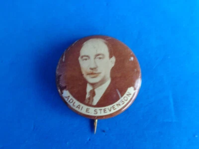 VINTAGE ADLAI STEVENSON PRESIDENTIAL CAMPAIGN BUTTON- PIN BACK METAL - Image 1 of 2