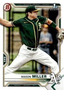 2021 Bowman #BD-85 Mason Miller FB Oakland Athletics - Bild 1 von 2