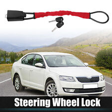 Red Car Steering Wheel Lock Seat Belt Lock with 2 Keys for Most Car SUV Truck