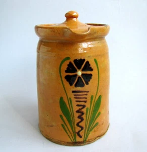 Antique Grand Pot a la lait old Soufflenheim 23 cm pottery Alsace France - Picture 1 of 8
