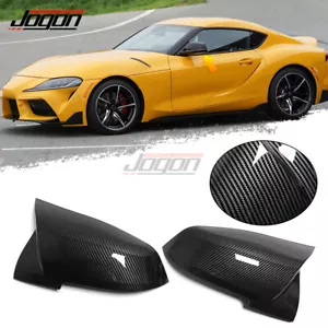 Carbon Fiber Dipping Side Rearview Mirror Caps For Toyota GR Supra 19-21 Replace - Picture 1 of 8