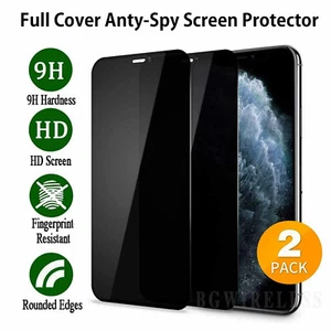 2x Pour iPhone 11/ 11 Pro/11 Pro Max Verre de Protection d'écran Anti-Espion Confidentialité - Photo 1 sur 12