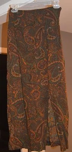 Womens "Casual Corner & Co." Elastic  Back Panel Long Rayon Skirt Size:  Small   - Picture 1 of 2