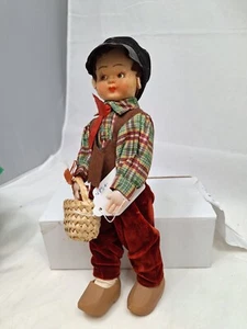 Vintage 11" Lenci/Bing Typ Junge Puppe Filz Gesicht Stoff Körper Original Kostüm 1940er - Bild 1 von 8