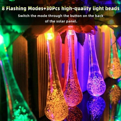 Solar String 30 LEDs Lights Outdoor Waterproof Garden Path Yard Decor Fairy Lamp - Image 1 of 4