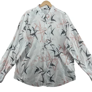 Guess Slim Fit  Men's Size XXL White Floral Cotton Long Sleeve Casual Shirt - Picture 1 of 11