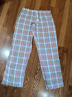 Xhilaration Cotton Flannel Pajama Pants Gray Pink Orange Plaid Light Soft Euc M
