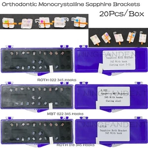 Brackets ortopédicos dentales de zafiro monocristalino MBT/ROTH 022 018 ganchos 345 - Imagen 1 de 51