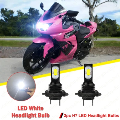 Kit de conversión de faros LED H7 bombillas 6000 k para Kawasaki Ninja 250R 2008-2012 Foto 1 de 4