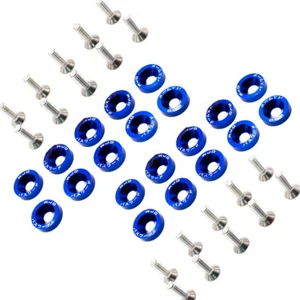 20X JDM Billet Aluminum (BLUE) Fender/Bumper Washer/Bolt Engine Bay Dress Up Kit - Picture 1 of 2